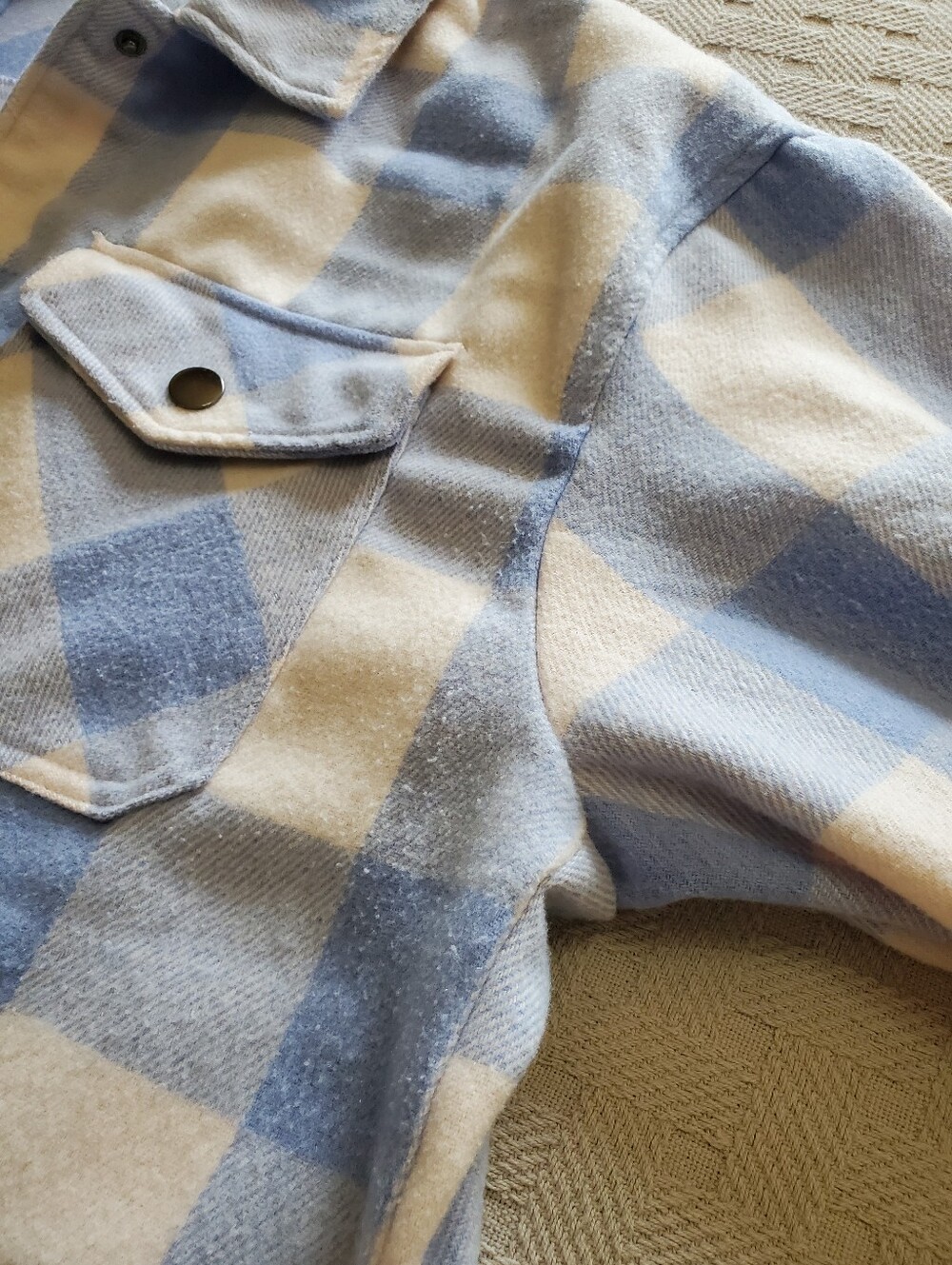 HFX Buffalo Check Plaid Snap Flannel Shacket Jacket - Picture 13 of 16